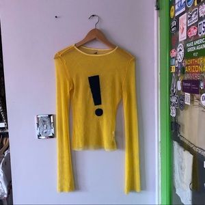 Yellow Fishnet UNIF Long Sleeve Top